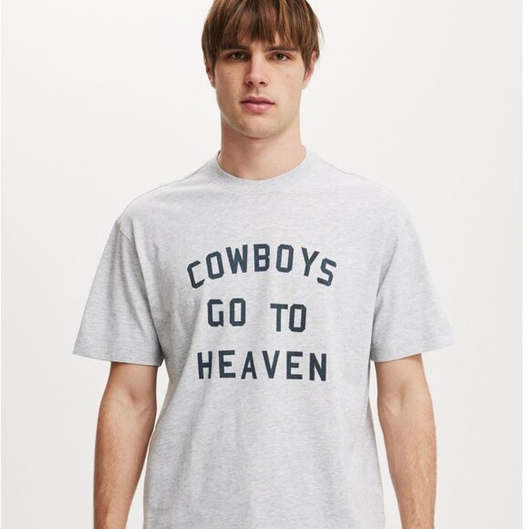 NWT Cotton On Cowboys Go to Heaven Tee Unisex (2XL) - Picture 2 of 6